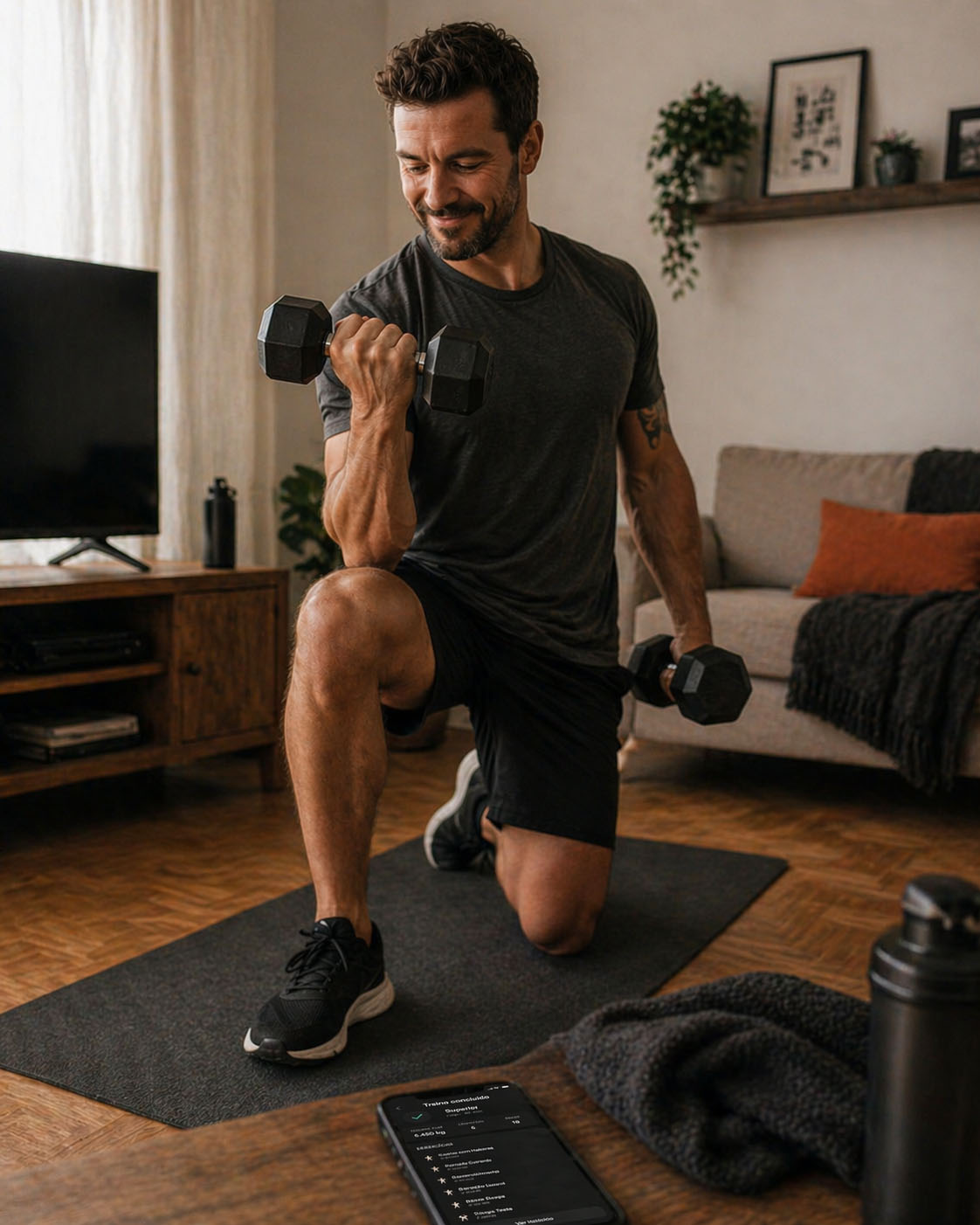 Homem treinando com flexibilidade